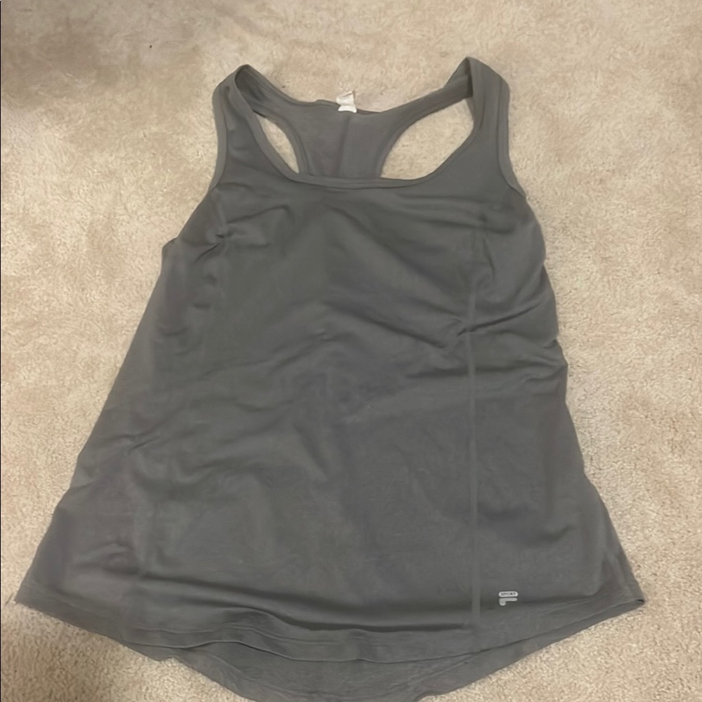 Fila Gray Fitted Racerback Tank Top
